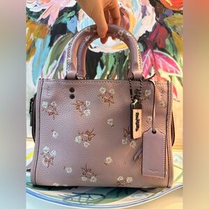Sold Coach Rogue 25 Handbag Bag 29216 Purple Sequins Leather Floral